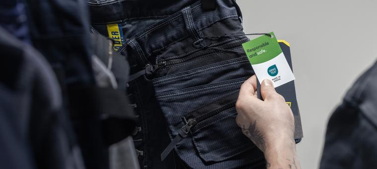 „Oeko-Tex Made In Green“ für Blåkläder Bekleidungsstücke