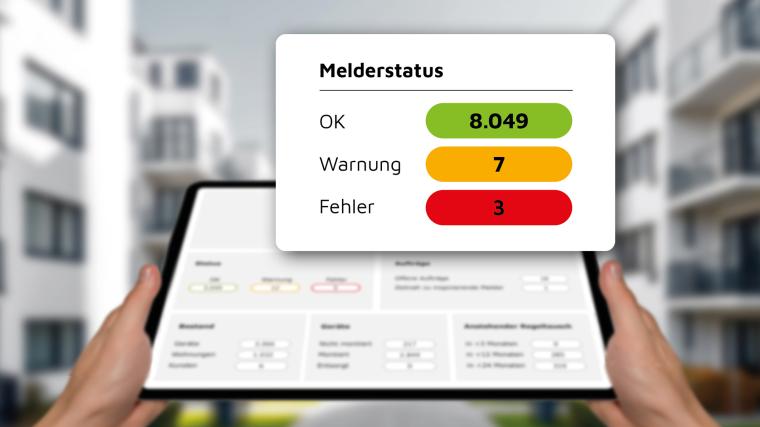 Der Rauchwarnmelder-Manager hat ein neues Dashboard, das per Ampelsystem...