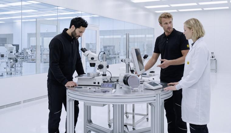 Die ESD-konforme Bekleidung von Kübler eignet sich für den Einsatz in...