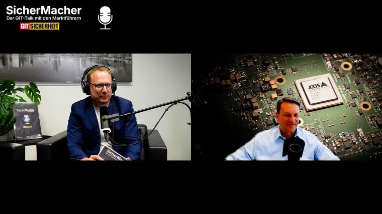 Podcast-Aufzeichnung „SicherMacher“: Zwei Gesprächspartner in einer...