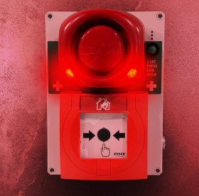 Rot leuchtendes Alarmierungsgerät