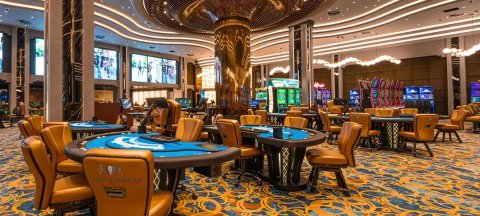 Gaming tables at the Grand Sapphire Casino