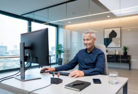 Administrator managing digital access credentials from a desktop workstation.